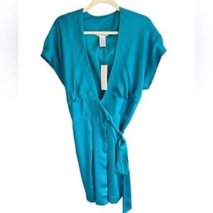 Diane Von Furstenberg Teal Wrap Dress